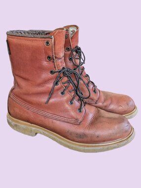 Vintage Red Wing Lace Up Men's Safety Steel Toe Work Boots - Size 11 D